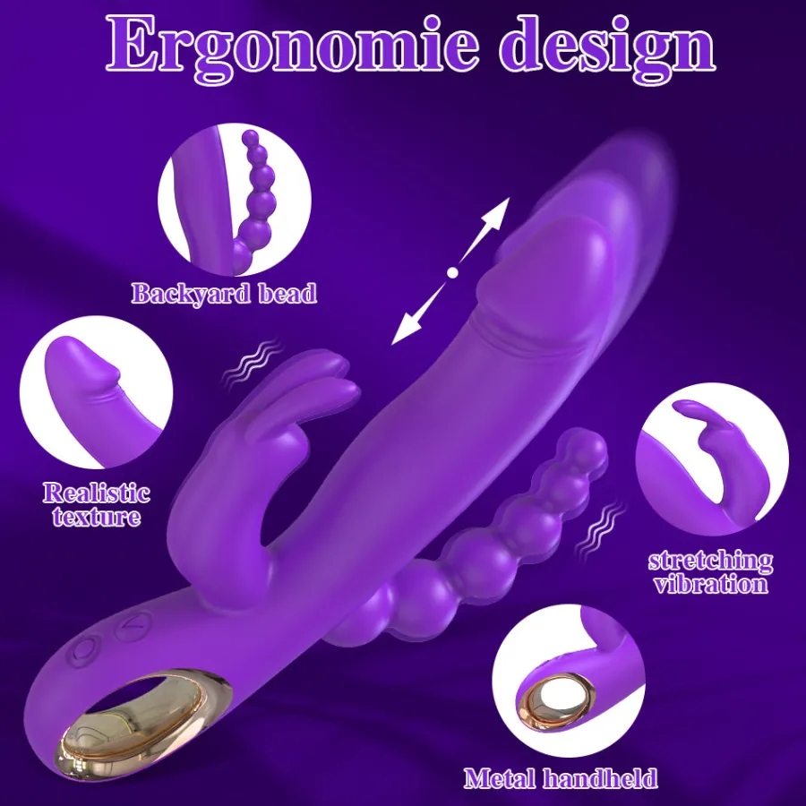 marielove Rabbit Vibrator|Stossvibrator|20cm Rabbit Vibrator 3in1 Stimulation