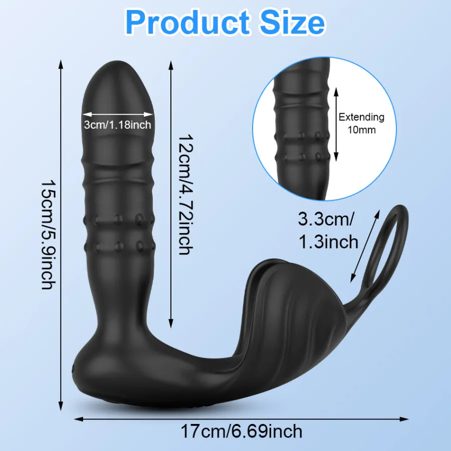 marielove Analplug|Prostatavibrator|Cockring mit Prostata und Hoden Vibrator mit App