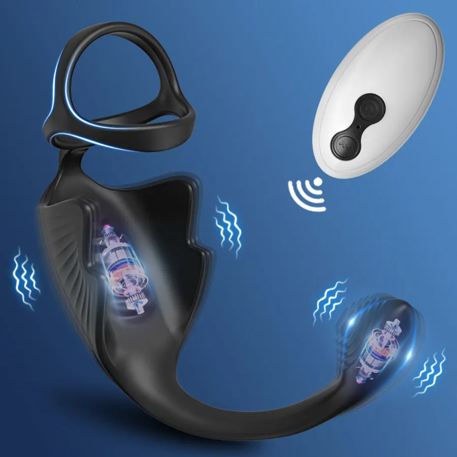 marielove Analplug|Prostatavibrator|Cockring mit Prostata und Hoden Vibrator mit Fernbedienung