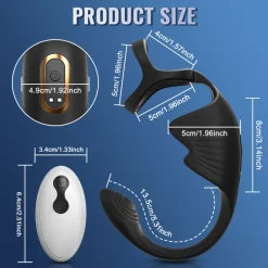 marielove Analplug|Prostatavibrator|Cockring mit Prostata und Hoden Vibrator mit Fernbedienung