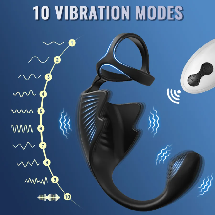 marielove Analplug|Prostatavibrator|Cockring mit Prostata und Hoden Vibrator mit Fernbedienung