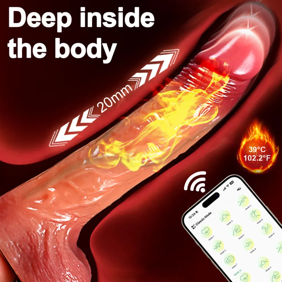 marielove Anal Dildo|Saugnapfdildo|Dildo Vibrator mit Heiz-, Stoß-, Rotationsfunktion & App