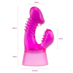 marielove Massagestab Aufsätze|Doppelvibrator|Magic Wand Aufsatz Dino 35mm