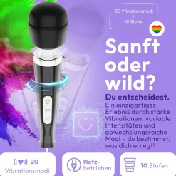 marielove Massagestäbe|Magic Wand Vibrator|Magic Wand Vibrator Magic Wand Netz Schwarz