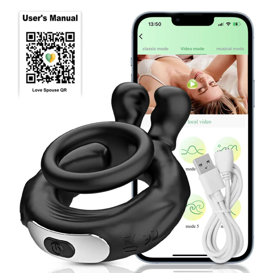 marielove Sexspielzeug Mit App Steuerung|Penisring|Penisring Bunny mit App
