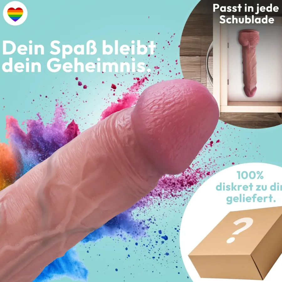 marielove Anal Dildo|Saugnapfdildo|realistischer 21cm Saugnapfdildo mit Hoden