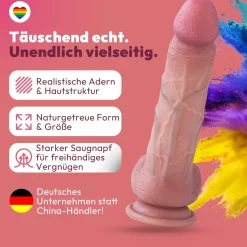 marielove Anal Dildo|Saugnapfdildo|realistischer 21cm Saugnapfdildo mit Hoden