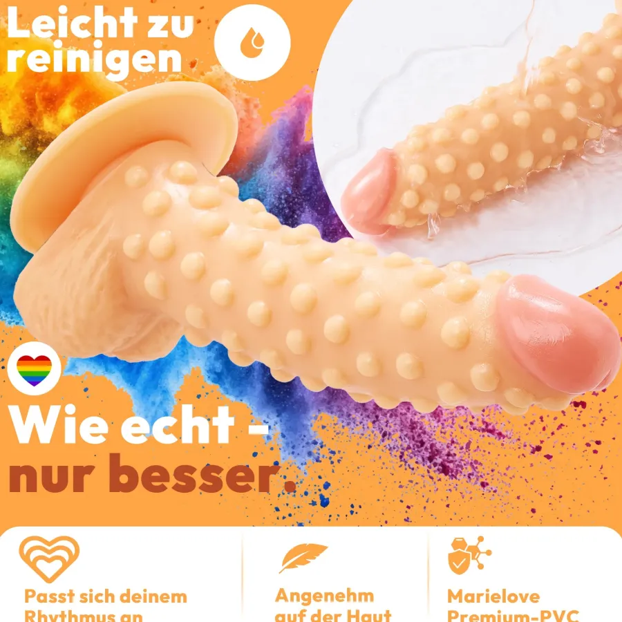 marielove Anal Dildo|Saugnapfdildo|realistischer 24cm Saugnapfdildo mit Hoden und Noppen