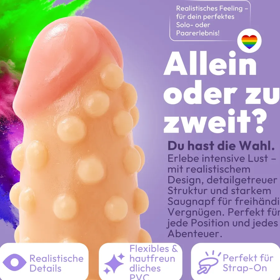 marielove Anal Dildo|Saugnapfdildo|realistischer 24cm Saugnapfdildo mit Hoden und Noppen