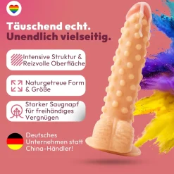 marielove Anal Dildo|Saugnapfdildo|realistischer 24cm Saugnapfdildo mit Hoden und Noppen