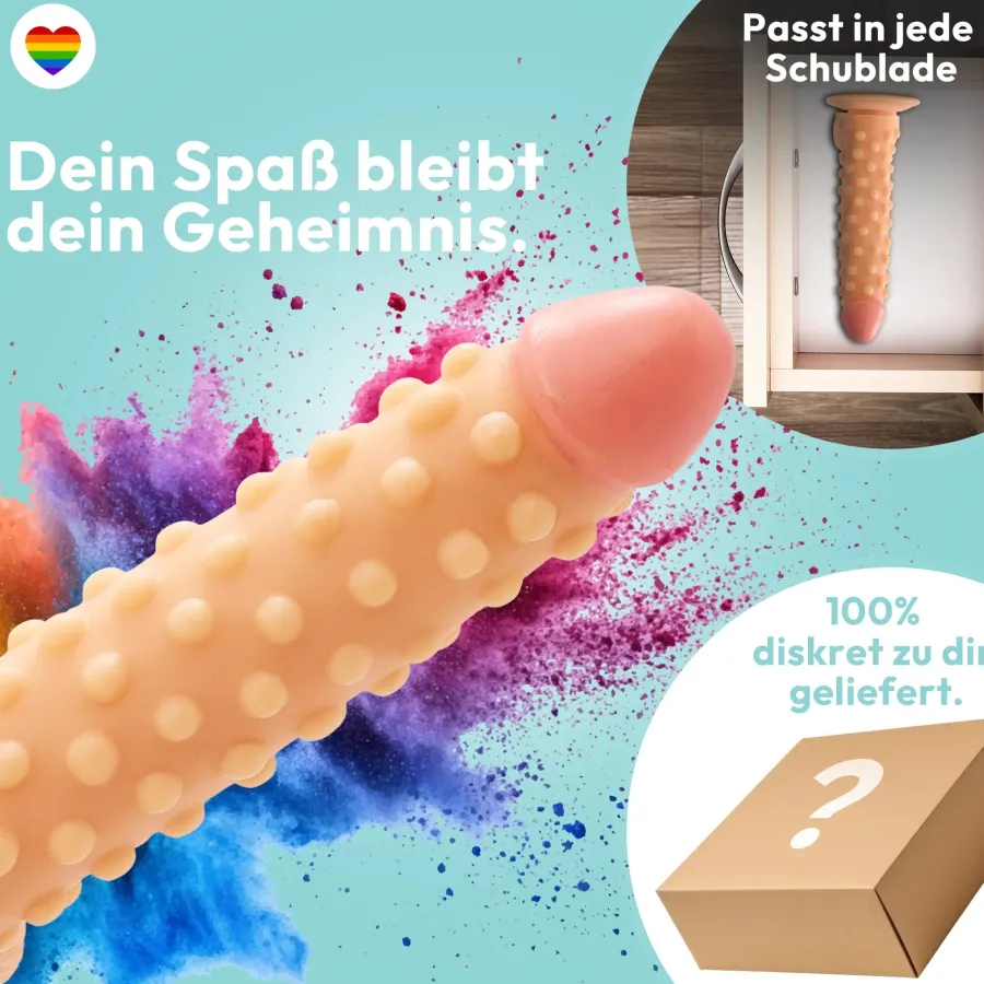marielove Anal Dildo|Saugnapfdildo|realistischer 24cm Saugnapfdildo mit Hoden und Noppen