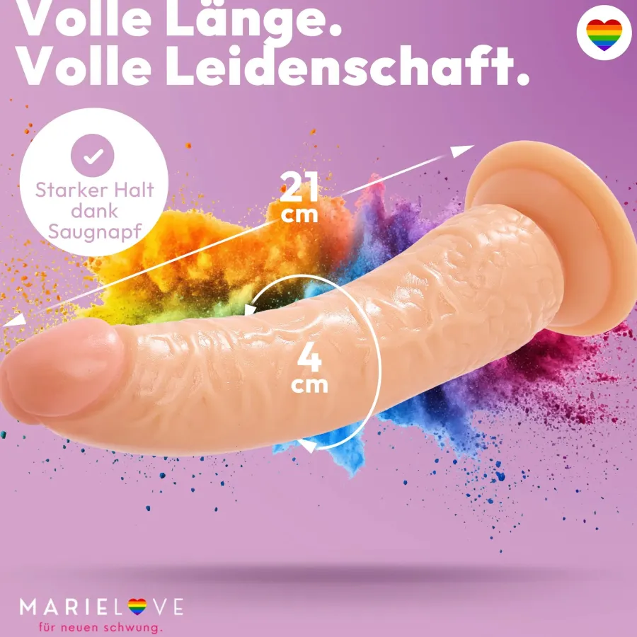 marielove Saugnapfdildo|Saugnapfdildo 21cm Dildo mit Saugnapf