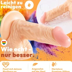 marielove Anal Dildo|Dildo Für Männer|185mm Dildo no Vibrator Sex Toy Saugnapf Penis Anal PVC 3D Adern Hoden