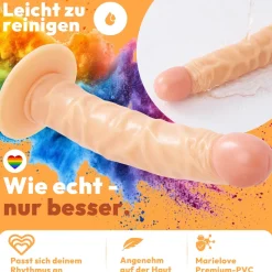 marielove Anal Dildo|Dildo Für Männer|255mm Dildo no Vibrator Sex Toy Saugnapf Penis Anal PVC 3D Adern Schaft