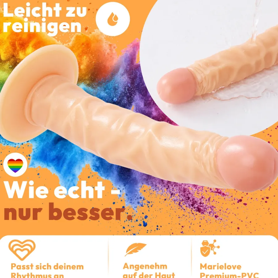 marielove Anal Dildo|Dildo Für Männer|255mm Dildo no Vibrator Sex Toy Saugnapf Penis Anal PVC 3D Adern Schaft