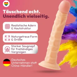 marielove Anal Dildo|Dildo Für Männer|255mm Dildo no Vibrator Sex Toy Saugnapf Penis Anal PVC 3D Adern Schaft
