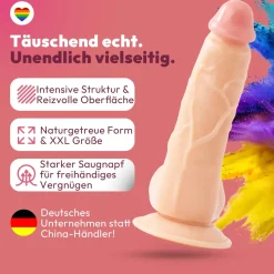 marielove Anal Dildo|Dildo Für Männer|215mm Dildo no Vibrator Sex Toy Saugnapf Penis Anal PVC 3D Adern Hoden