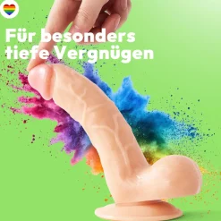marielove Anal Dildo|Dildo Für Männer|215mm Dildo no Vibrator Sex Toy Saugnapf Penis Anal PVC 3D Adern Hoden