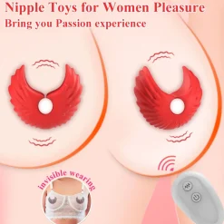 marielove Xxl Vibrator|Paarvibrator|Nippel Vibrator Brustwarzen Stimulator Wasserdicht USB GM-537 Rot