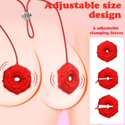 marielove G-Punkt Vibrator|Xxl Vibrator|Nippel Vibrator Brustwarzen Stimulator Wasserdicht USB GM-519 Rot