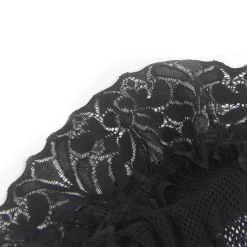 marielove Strümpfe|Schwarze Fishnet Oberschenkelstrümpfe mit Spitzenband, Silikon, 88% Nylon, 12% Spandex