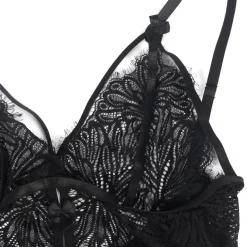 marielove Babydoll Sets|Sexy Black Lace Babydoll – Adjustable Shoulder Straps, Tight Fit, High-Quality Lingerie