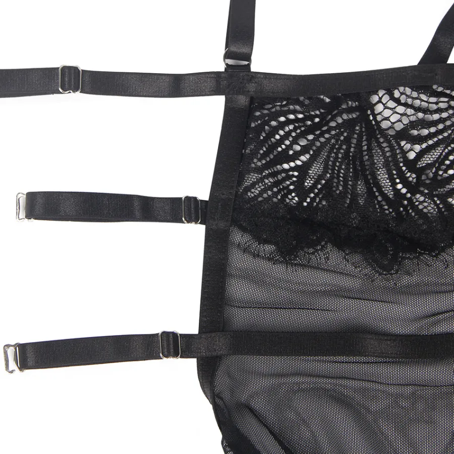 marielove Babydoll Sets|Sexy Black Lace Babydoll – Adjustable Shoulder Straps, Tight Fit, High-Quality Lingerie