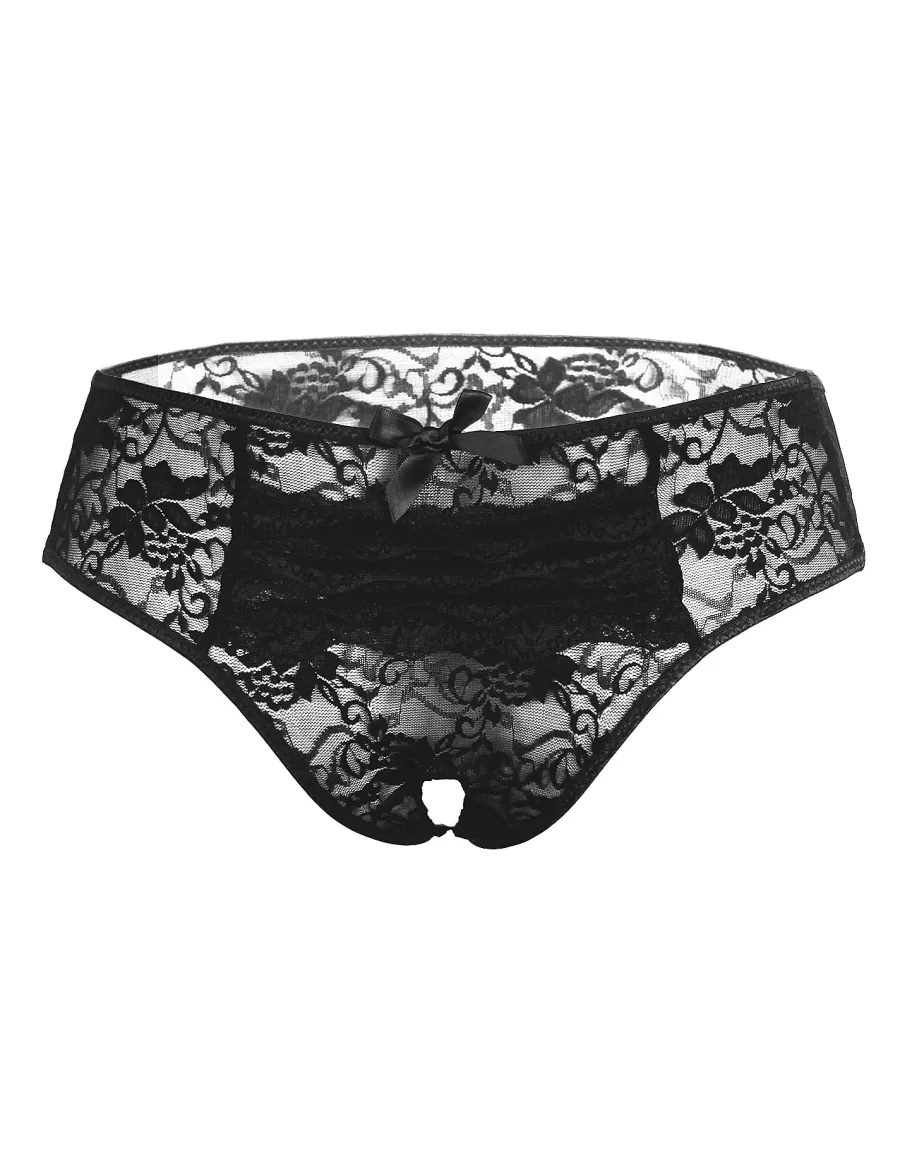 marielove Strings|exy chwarze Crotche pitze Panty, 88% Nyon, 12% pandex – verführerich & dehnbar