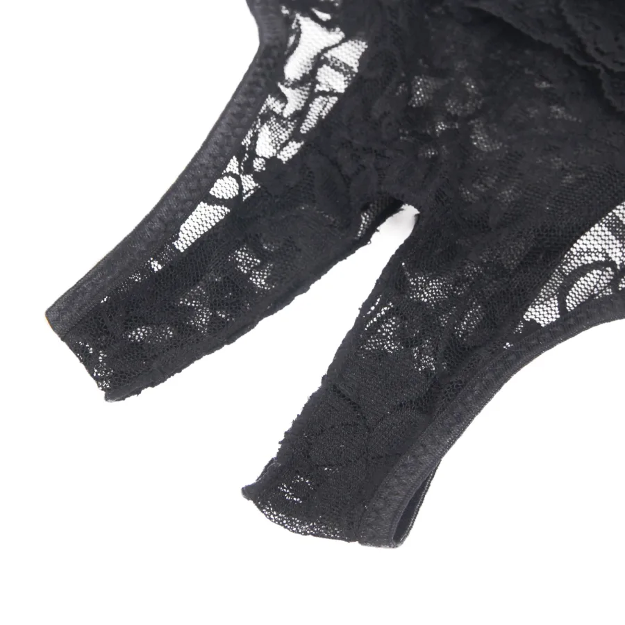 marielove Strings|exy chwarze Crotche pitze Panty, 88% Nyon, 12% pandex – verführerich & dehnbar