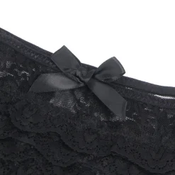 marielove Strings|exy chwarze Crotche pitze Panty, 88% Nyon, 12% pandex – verführerich & dehnbar