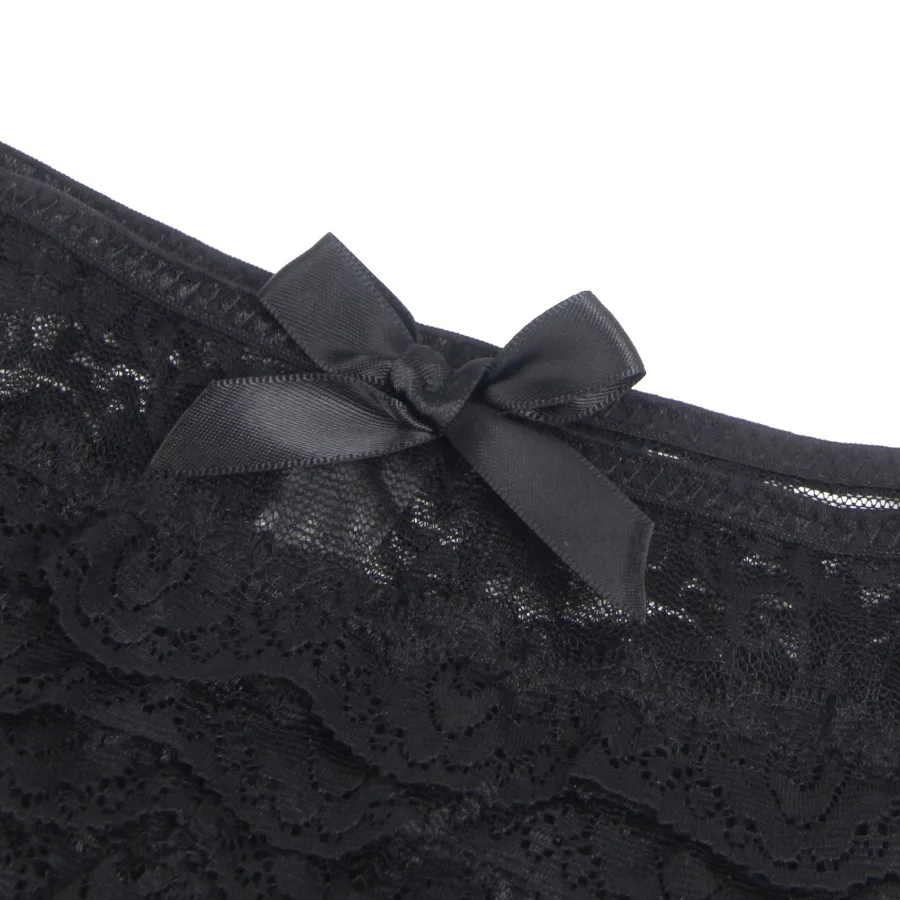 marielove Strings|exy chwarze Crotche pitze Panty, 88% Nyon, 12% pandex – verführerich & dehnbar