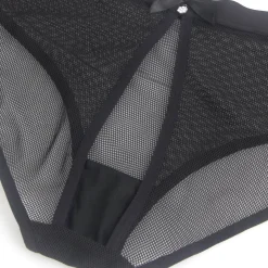 marielove Strings|exy chwarze eh Panty it offene Rücken, 88% Poyaid, 12% Eatan, tranparent