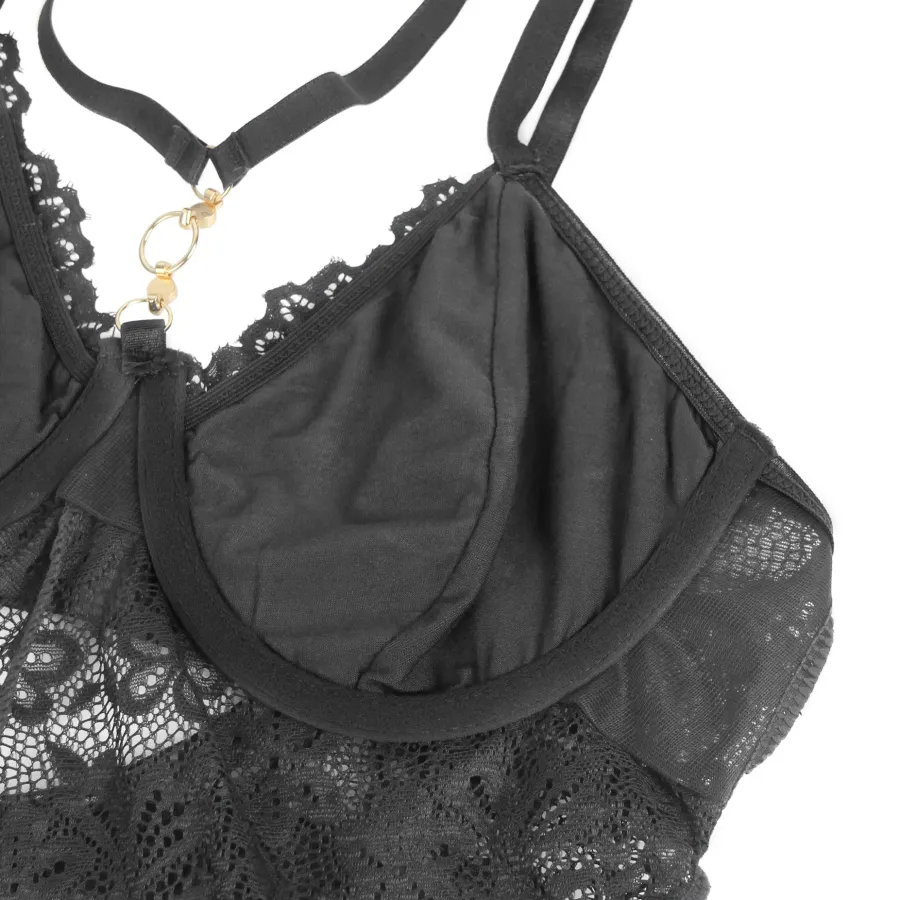 marielove Nachtwäsche|exy chwarze Nachtkeid – oda, pitze & chitz, verführeriche ingerie