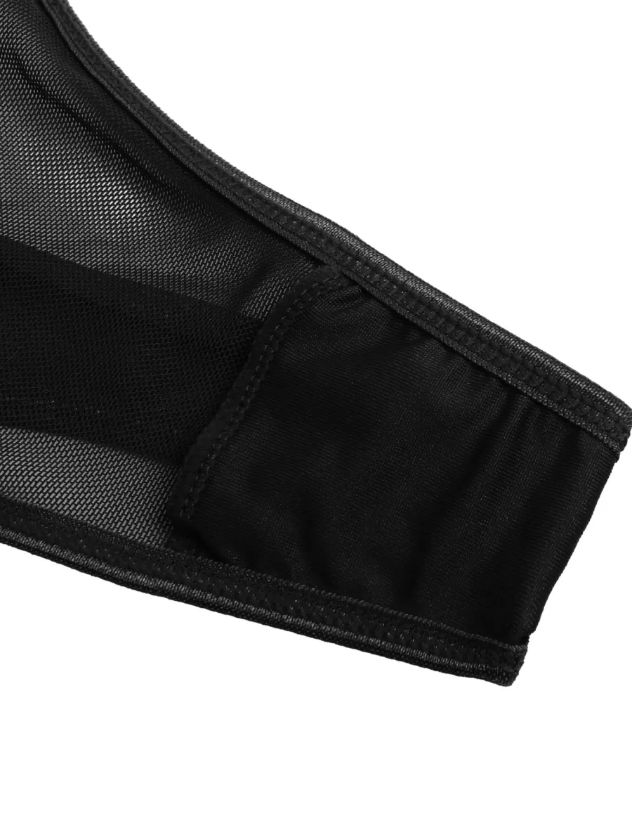 marielove Nachtwäsche|exy chwarze Nachtkeid – pitzen-eh, Puh-Up & Kreuzträger, verführeriche ingerie