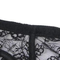 marielove Strumpfhalter Sets|Sexy Schwarze Spitzen-Garter-Panty mit Schleife & Metall-Clips, 88% Nylon, 12% Spandex