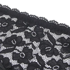 marielove Strumpfhalter Sets|Sexy Schwarze Spitzen-Garter-Panty mit Metall-Clips, 88% Nylon, 12% Spandex, verstellbar