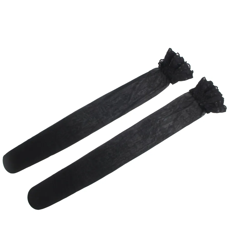 marielove Strümpfe|Sexy Schwarze Spitzenstrümpfe mit Silikonband, 88% Nylon, 12% Spandex, verführerisch
