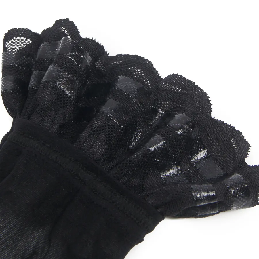 marielove Strümpfe|Sexy Schwarze Spitzenstrümpfe mit Silikonband, 88% Nylon, 12% Spandex, verführerisch