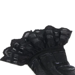 marielove Strümpfe|Sexy Schwarze Spitzenstrümpfe mit Perlmutt-Glanz & Silikonband, 88% Nylon, 12% Spandex