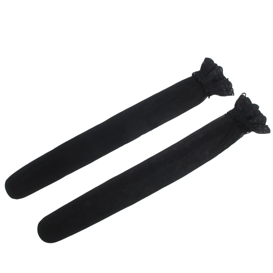 marielove Strümpfe|Sexy Schwarze Spitzenstrümpfe mit vertikaler Linie & Silikonband, 88% Nylon, 12% Spandex