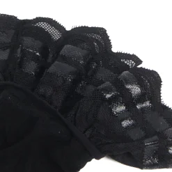 marielove Strümpfe|Sexy Schwarze Spitzenstrümpfe mit vertikaler Linie & Silikonband, 88% Nylon, 12% Spandex
