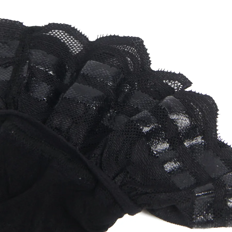 marielove Strümpfe|Sexy Schwarze Spitzenstrümpfe mit vertikaler Linie & Silikonband, 88% Nylon, 12% Spandex