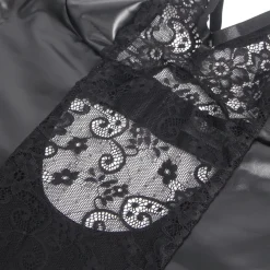 marielove Kostüme|exy chwarze PU-eder ingerie et – pitze & Kunteder, verführeriche Deou