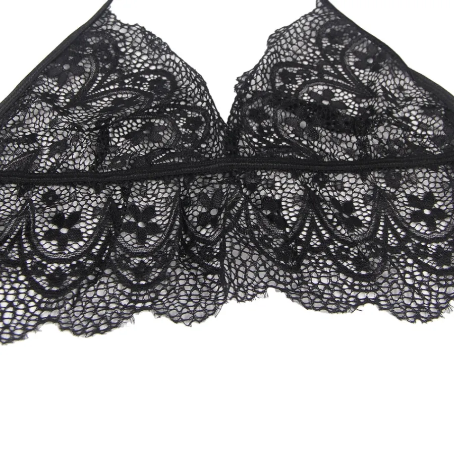 marielove Bikini Sets|Sexy Schwarzes Spitzen Dessous Set 2-teilig Bralette, 95% Polyester, 5% Elastan