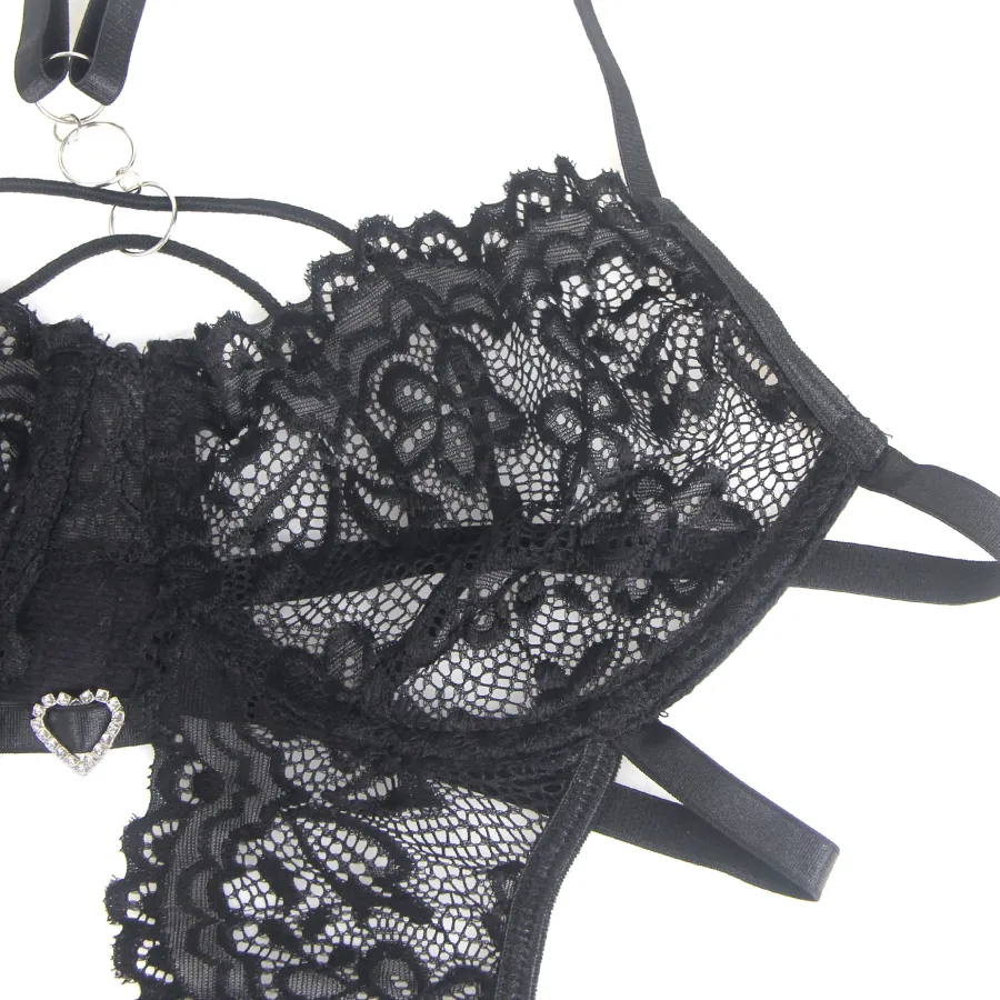 marielove Bikini Sets|exy chwarze pitzen-ingerie et – BH, ip & trape, verführeriche Deou