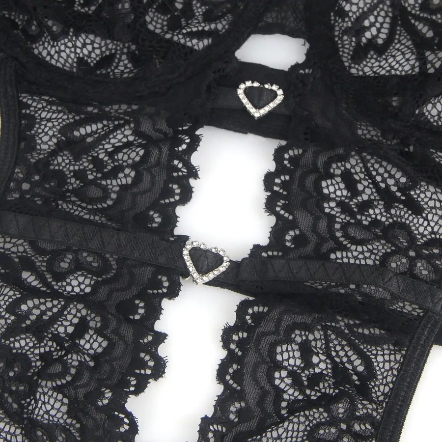 marielove Bikini Sets|exy chwarze pitzen-ingerie et – BH, ip & trape, verführeriche Deou
