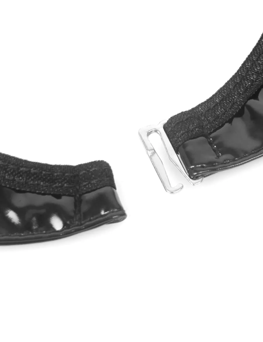 marielove Nachtwäsche|exy chwarze Wet-ook ingerie – Hater-BH, Patent-eder & pitze, trape