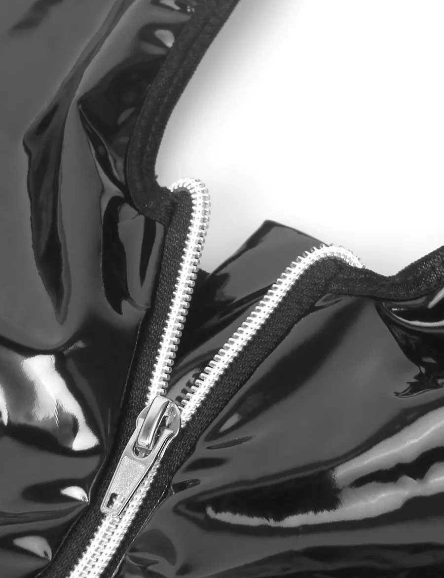 marielove Nachtwäsche|exy chwarze Wet-ook ingerie – Hater-BH, Patent-eder & pitze, trape