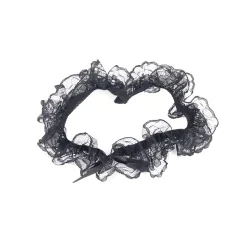 marielove Accessoires|Verführerische schwarze Spitzen-Beinschleifen mit Schleifen-Detail – dehnbar, komfortabel und stylisch.