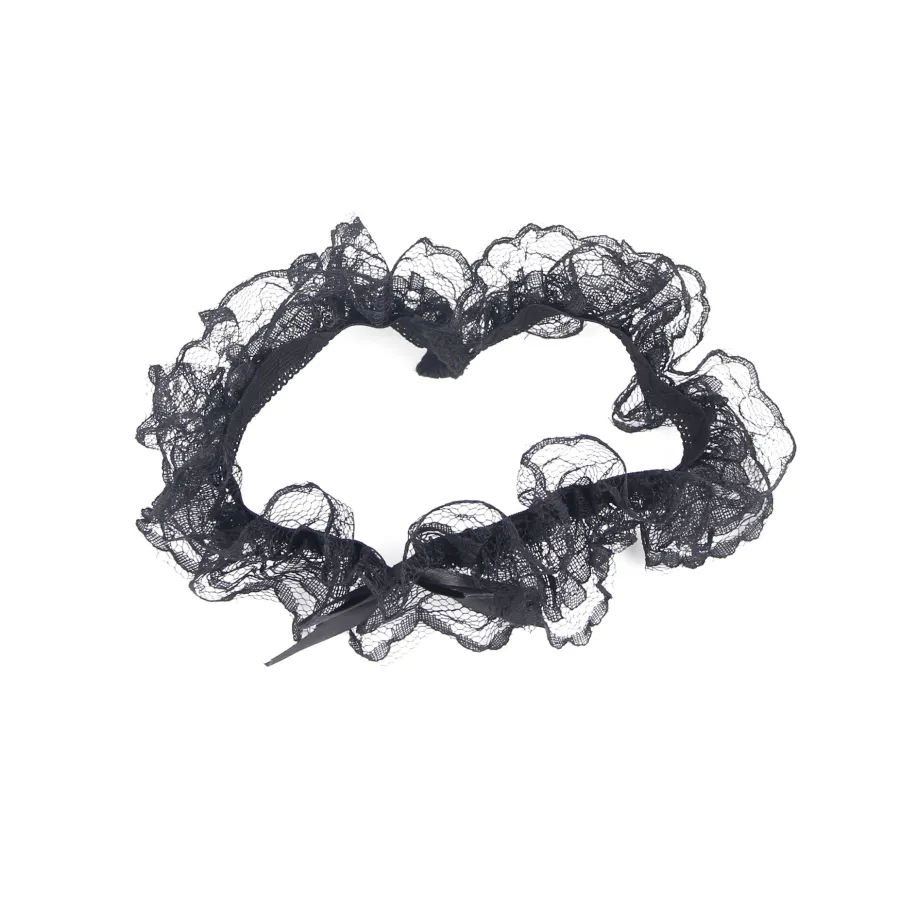 marielove Accessoires|Verführerische schwarze Spitzen-Beinschleifen mit Schleifen-Detail – dehnbar, komfortabel